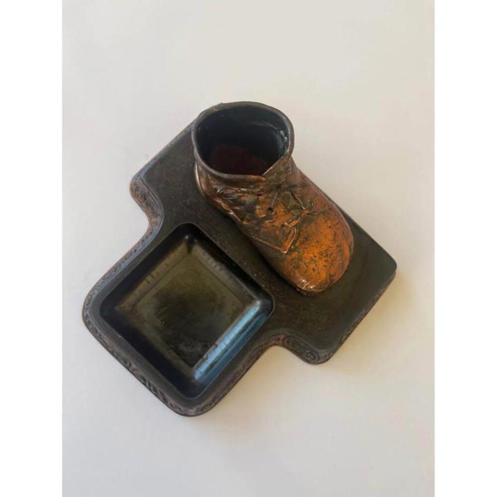 Vintage Bronze ashtray Baby Shoe Antique
